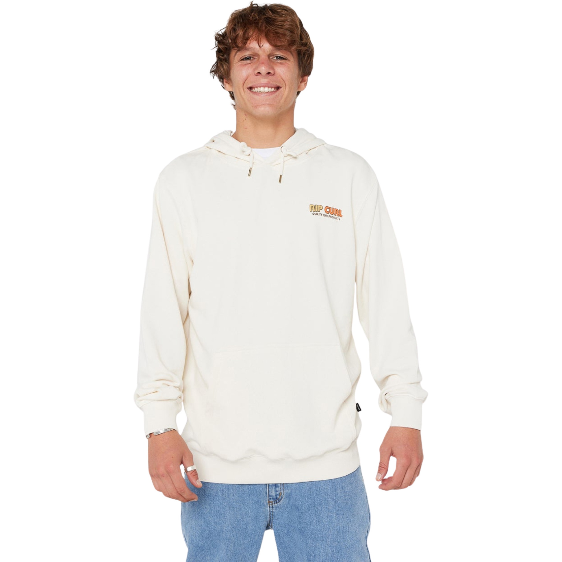 Rip Curl Mens Surf Revival Line Up Hood Fleece 090MFL - Bone